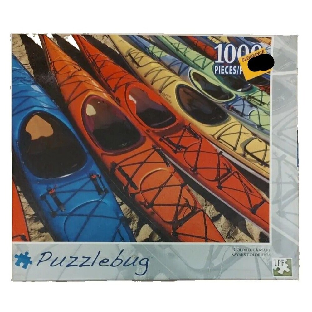 Puzzlebug Colorful Kayaks 1000 Pc Jigsaw Puzzle Age 10+ 2012 Missing 1 Pc Crafts